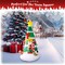 G128 7 ft Inflatable Christmas Tree with Santa Claus, Candy Canes & LED Lights, Christmas Outdoor Holiday Yard Decoration, Fast Inflate, Weather-Resistant, Outdoor Use